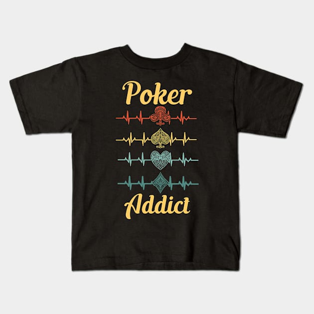 Funny Gambling Gift Poker Player Card Game Image Kids T-Shirt by AlleyField